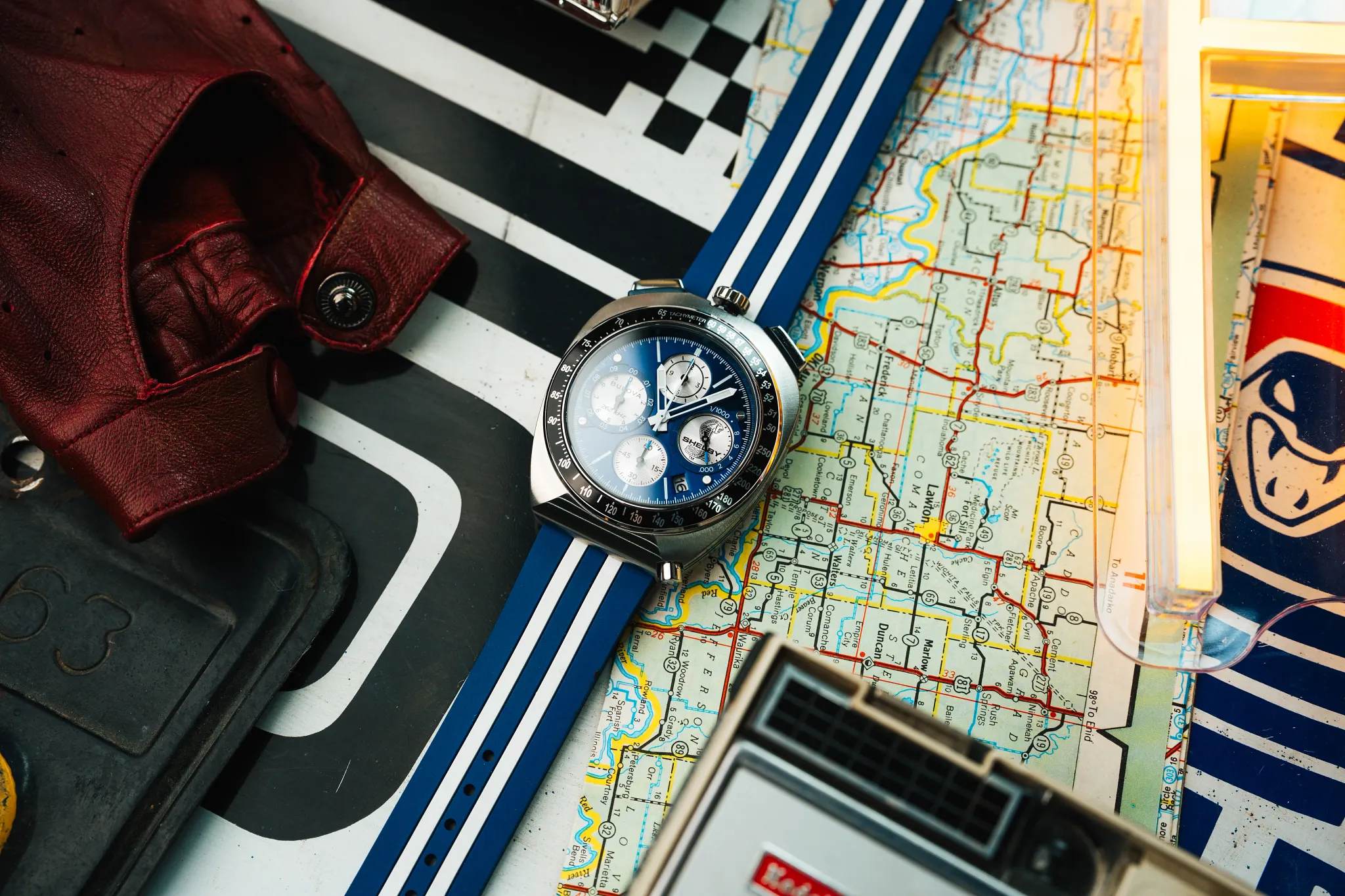 Blue Dial HNBR Rubber SHELBY® Racer Chronograph 98B452 | Bulova